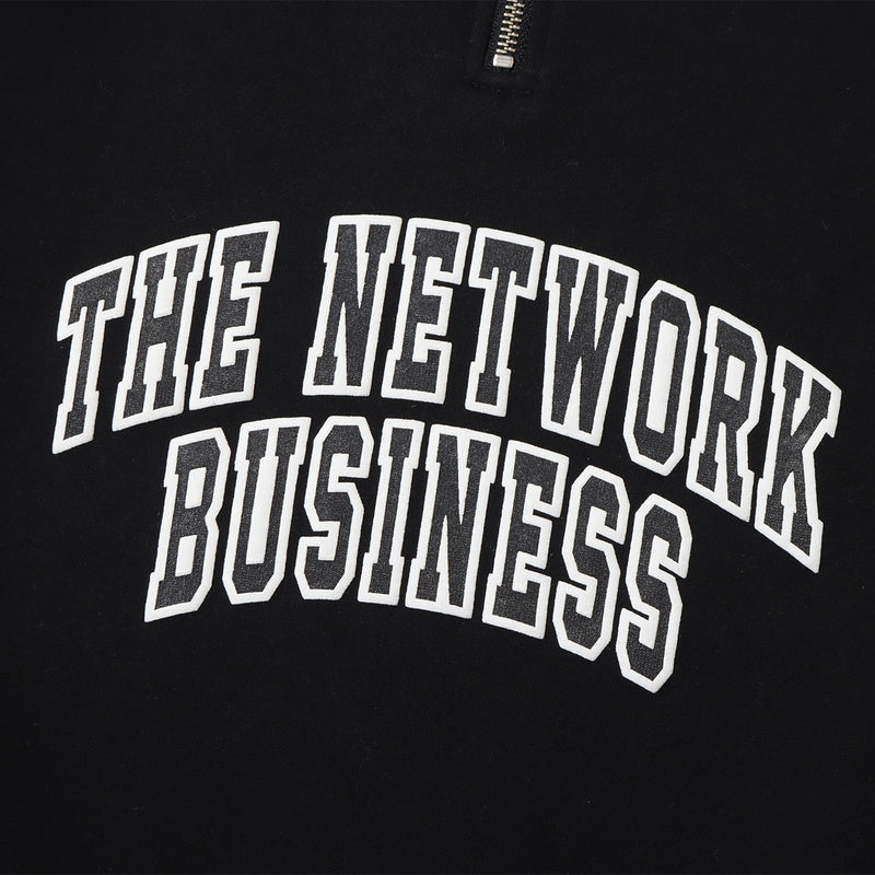 THE NETWORK BUSINESS ARCH LOGO HALF ZIP SWEAT (BLACK)